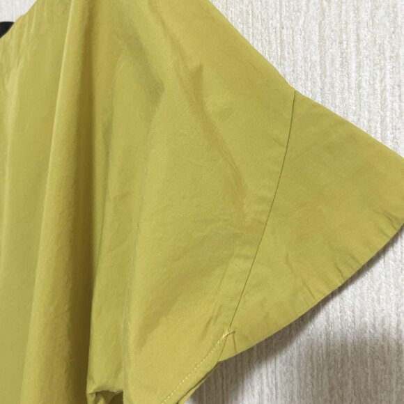 Aquag Mustard Yellow Blouse Shirt Short Sleeve Frill Sleeves M - Picture 4 of 5